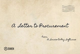 A Letter to Procurement