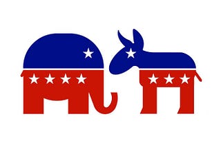 Logos for the Democratic and Republican Parties