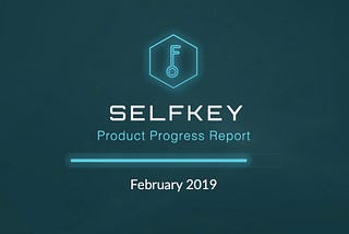 SelfKey Product Progress Report February 2019