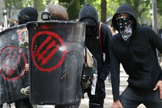 Black clad woven clothes worn by Antifa Members