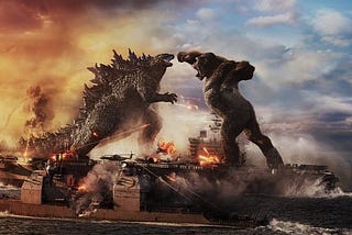 Godzilla fighting King Kong