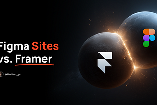 two planets collide — symbolical representation of Figma & Framer