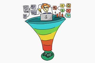 Designing for Conversions illustration by Kristina Volchek — UX Designer in marketing funnel