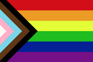 A picture of the LGBTQ+ progress pride flag