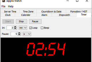 Timer part of Japplis Watch