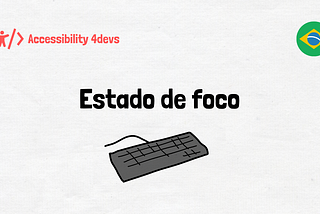 Estado de foco. Fundo parece papel, contém uma ilustração de teclado, a bandeira do Brasil e a logo do canal.