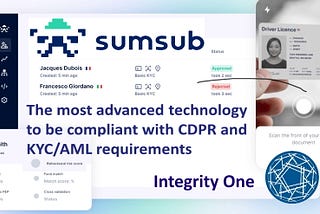 Sumsub KYC/AML services with Integrity One