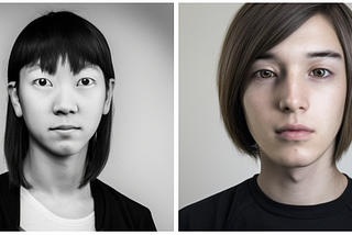 AI-generated images of our non-human interns, Aiko and Aiden