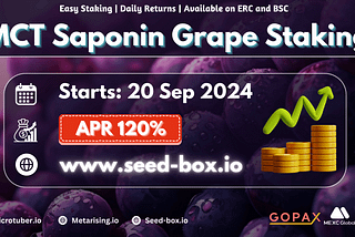 MCT Saponin Grape & Open Term 3 Staking with 120% APR