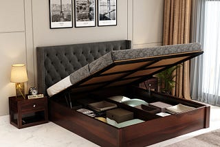 Upholstered Bed with Hydraulic Storage: