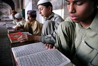 Kids memorizing the Qur’an in Pakistan Lahore