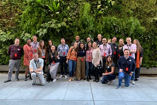 Colleagues stopping for a photo at the San Francisco Museum of Modern Art (MoMA)