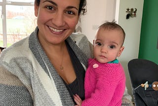 Candice holding baby Holly