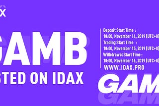 GAMB to be listed on IDAX