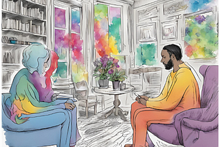 Client in Trauma Informed Therapy Session.