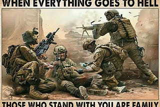 HOT Veteran when everything goes to hell those who stand with you are family poster