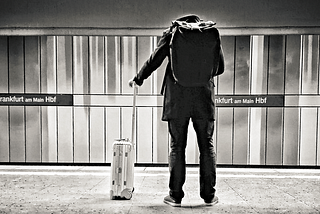 Headless person on Railstation Frankfurt