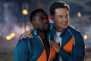 Kevin Hart (Sonny Fisher) and Mark Wahlberg (Huck) in a Still from “Me Time”