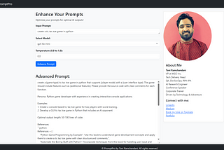 PromptPro App for generating advanced Prompts using OpenAI & Flask