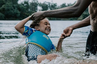 The time the lifeguard jumped in.