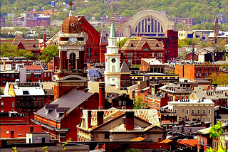 Over-the-Rhine historic district in Cincinnati, Ohio, USA