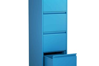 OHX Furniture A4 4-Drawer Blue Filing Cabinet | Organize Efficiently