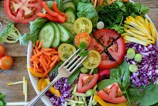 Photo of a colorful salad.