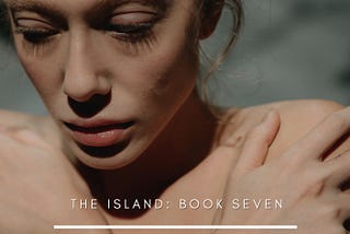 An e-book cover depicts a photograph of a frightened woman, apparently naked, hugging herself. The book title The Island: Book Seven Amy’s Nightmare appear over the photo. The author is Madison Barry.