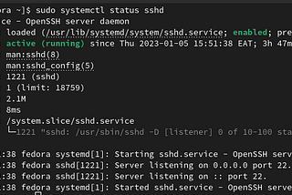 Enable and Start SSH server on Fedora