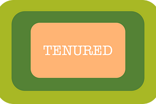 Image of three different colored overlapping rectangles with “tenure” in the middle