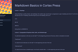 Markdown Basics in Cortex Press
