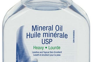 Bottle of mineral oil as sold in Canada