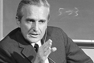 Engelbart practicing for the demo