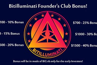 Announcing the Bitilluminati Founders Club, Only 3 Days Left For BIC-ICO Sale End!