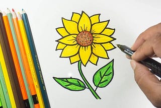 How To Draw Sunflower Very Easy
