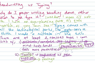 Handwriting >Typing?