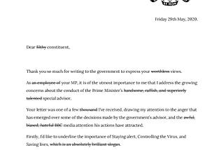 Did anybody else receive this letter from their MP last week?