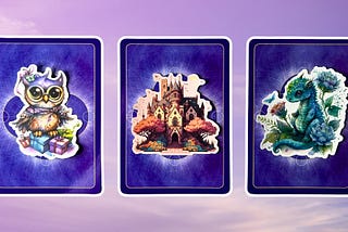 Three oracle pick a card piles: pile 1 — owl, pile 2 — castle, and pile 3 — dragon