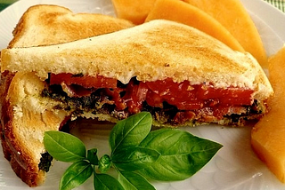 Bacon, Basil Pesto, and Tomato Sandwich — Pork