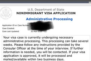 H1B 221(g) blue slip — Additional documents required