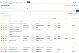 List view vs. Spreadsheet Issue Field Editor