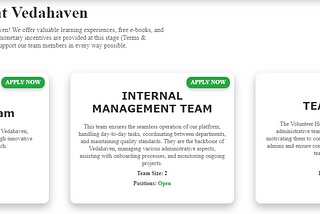 Join the VedaHaven Team: Explore Open Positions & Grow With Us!