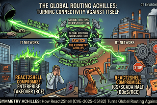 The Asymmetry Achilles: How React2Shell (CVE-2025–55182) Turns Global Routing Against Itself