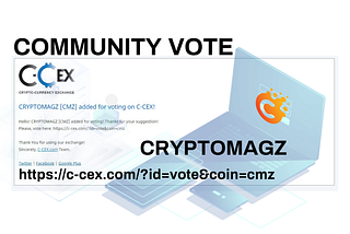 COMMUNITY VOTE AT CRYPTOCURRENCY EXCHANGE C-CEX.COM