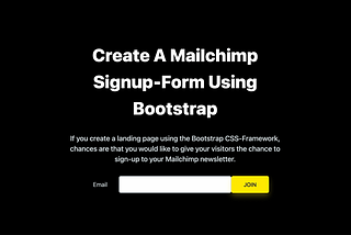 How to create a Mailchimp Signup-Form using Bootstrap