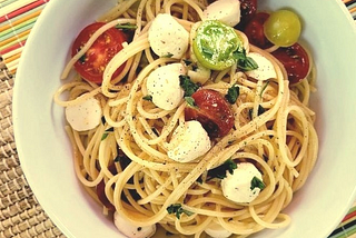 Caprese Pasta with Thai Basil — Vegetable Salad