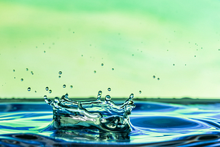 A water droplet and the ripples it forms