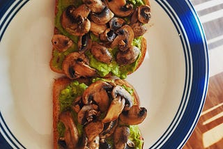 Avocado and Mushroom toast with 5 only ingredients