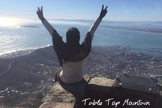 Oghenefejiro Agbi (me) on Table Top Mountain, South Africa, 2016