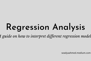 Interpreting Different Regression Models